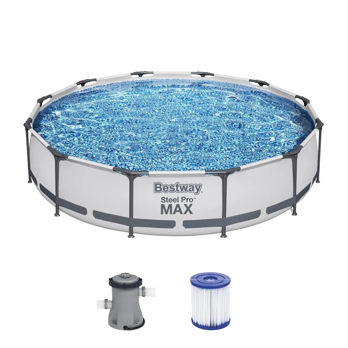 Bestway Bazén Steel Pro MAX sv.sivý, filtrácia pr. 366x76 cm (EN) Bestway Bazén Steel Pro MAX sv.sivý, filtrácia pr. 366x76 cm (EN)