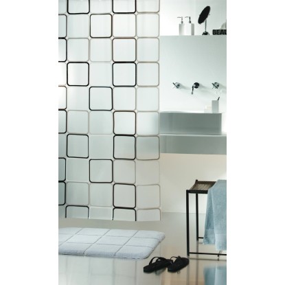 Spirella Sprchový záves Frame 180 cm x 200 cm čierny Spirella Sprchový záves Frame 180 cm x 200 cm čierny