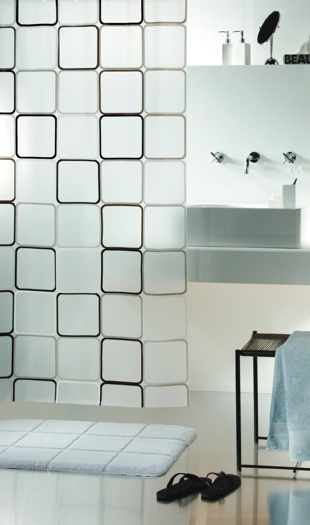 Spirella Sprchový záves Frame 180 cm x 200 cm čierny Spirella Sprchový záves Frame 180 cm x 200 cm čierny