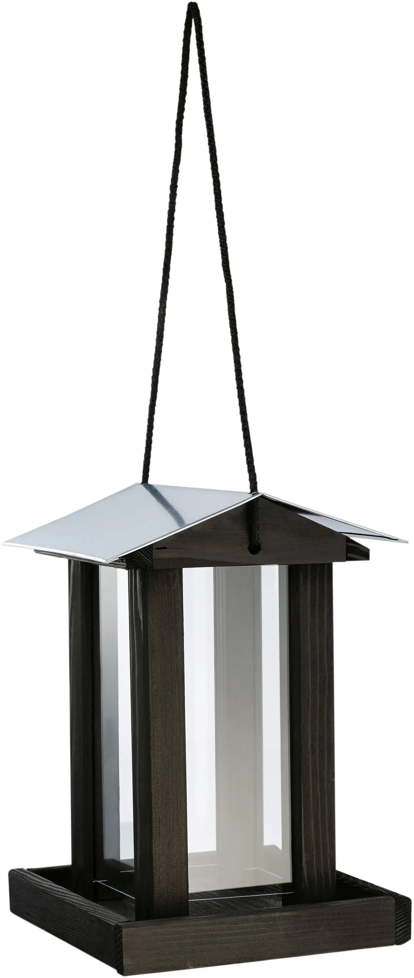 Krmítko pre vtáky plexisklo so zinkovou strechou čierne Krmítko pre vtáky plexisklo so zinkovou strechou čierne