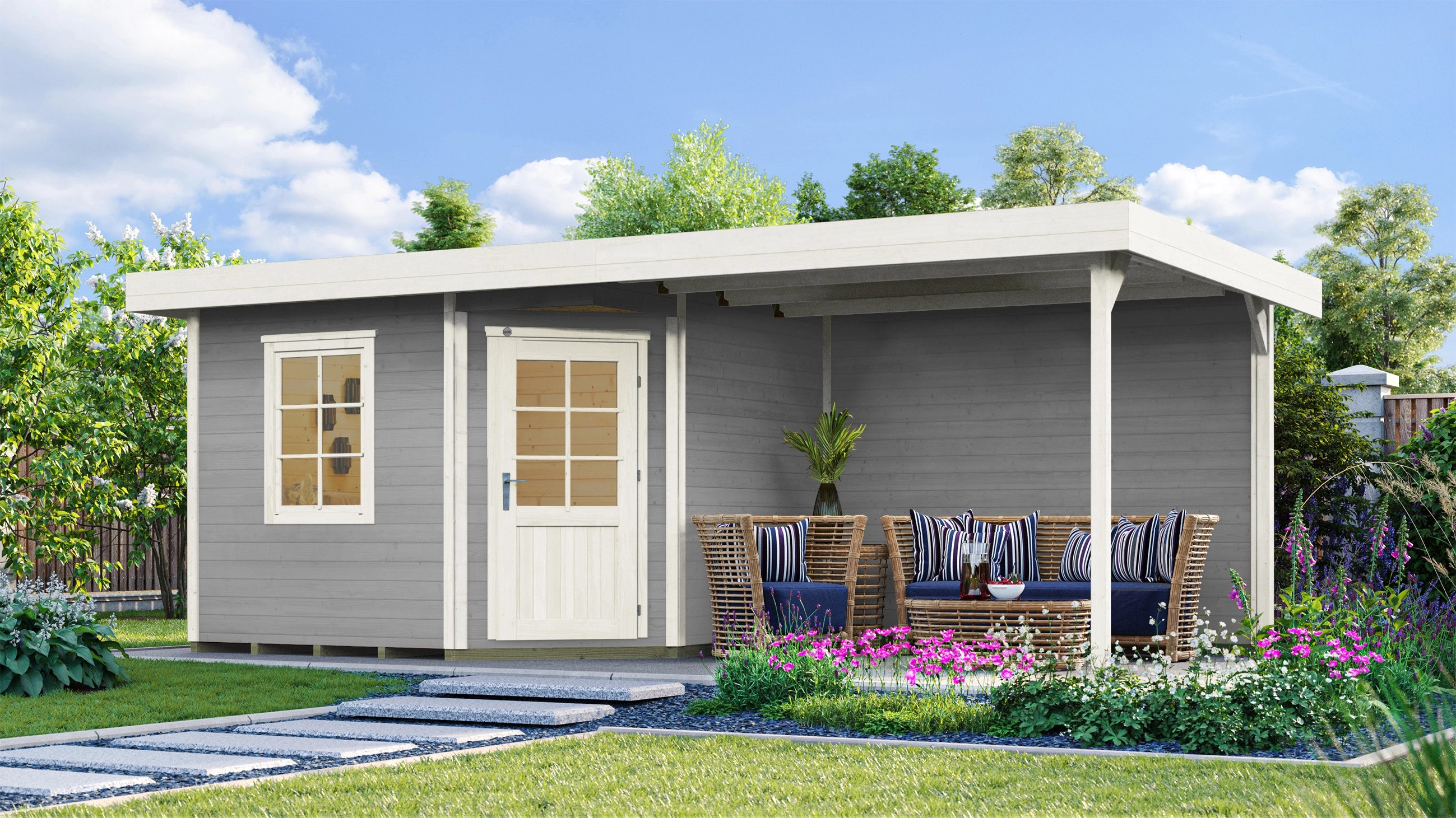 Weka Dizajnový záhradný domček 213 Plus B veľ. 1, sivý, 533 x 238 cm Weka Dizajnový záhradný domček 213 Plus B veľ. 1, sivý, 533 x 238 cm