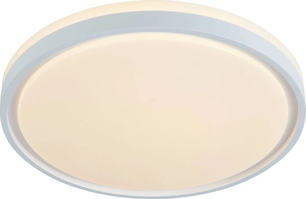 Biele, okrúhle LED stropné svietidlo do obývacích izieb. Biele, okrúhle LED stropné svietidlo do obývacích izieb.