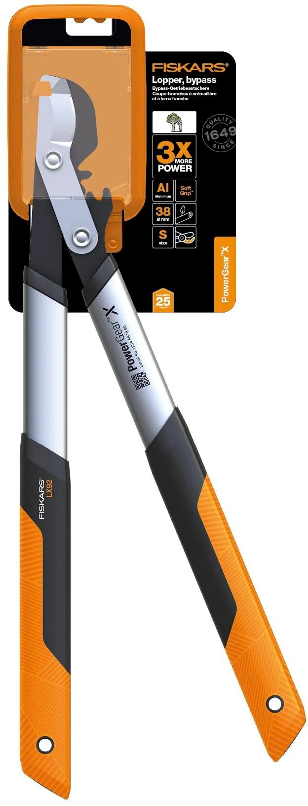 Fiskars Bypass prevodové nožnice na konáre PowerGearX LX92-S, záhradné nožnice s prevodom pre konáre do priemeru 38 mm. Fiskars Bypass prevodové nožnice na konáre PowerGearX LX92-S, záhradné nožnice s prevodom pre konáre do priemeru 38 mm.