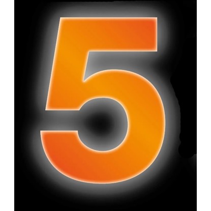 Conacord Reflexné domové číslo 5, oranžové, 8 cm Conacord Reflexné domové číslo 5, oranžové, 8 cm