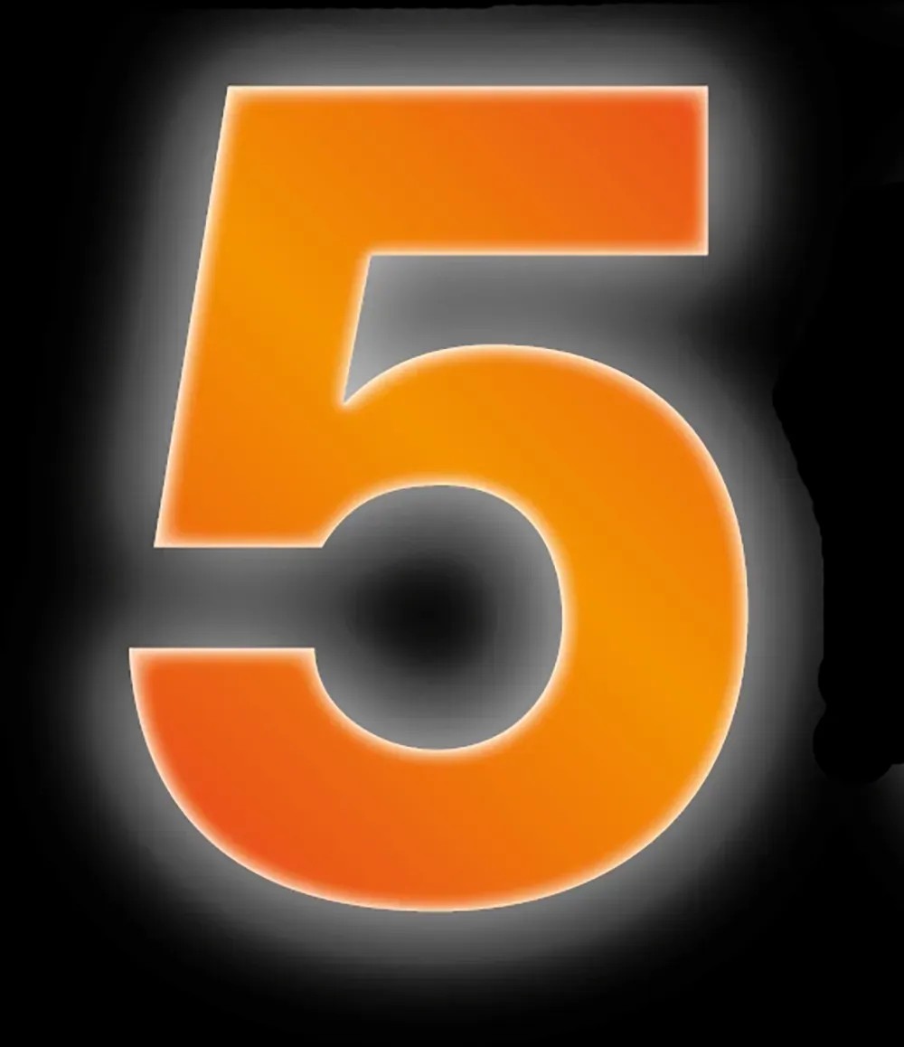Conacord Reflexné domové číslo 5, oranžové, 8 cm Conacord Reflexné domové číslo 5, oranžové, 8 cm