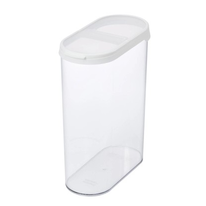 Priehľadná nádoba na suché potraviny SmartStore Flip, 2,4 l, na skladovanie potravín. Priehľadná nádoba na suché potraviny SmartStore Flip, 2,4 l, na skladovanie potravín.