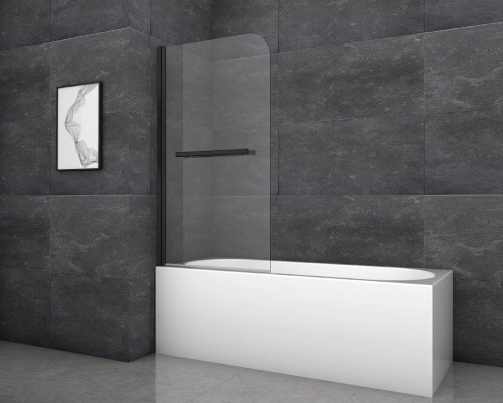 Aurlane Skladacia vaňová zástena Black Comfort 1 čierna matná 80 cm x 140 cm 1-k Aurlane Skladacia vaňová zástena Black Comfort 1 čierna matná 80 cm x 140 cm 1-k