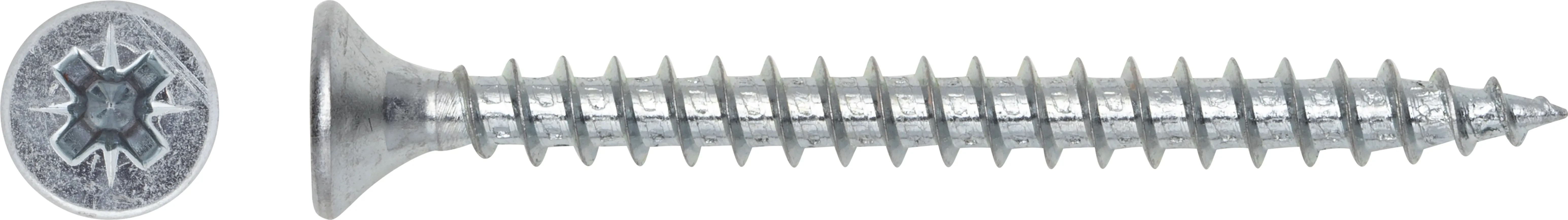 Uni skrutky so zápustnou hlavou TX25 plný závit bielo pozink. 5x30 mm, 20 ks Uni skrutky so zápustnou hlavou TX25 plný závit bielo pozink. 5x30 mm, 20 ks