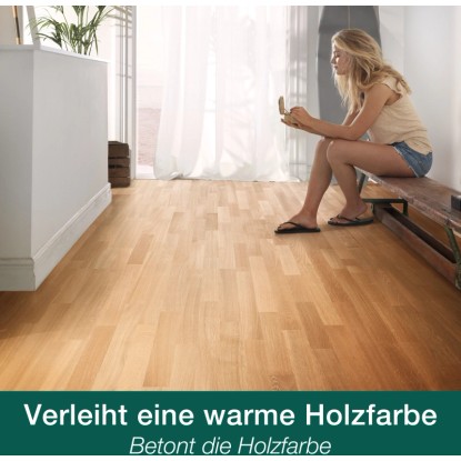 Olejovaná parketová podlaha s Bona Home Parkett-Öl Neutral, dodáva teplý drevený tón. Olejovaná parketová podlaha s Bona Home Parkett-Öl Neutral, dodáva teplý drevený tón.