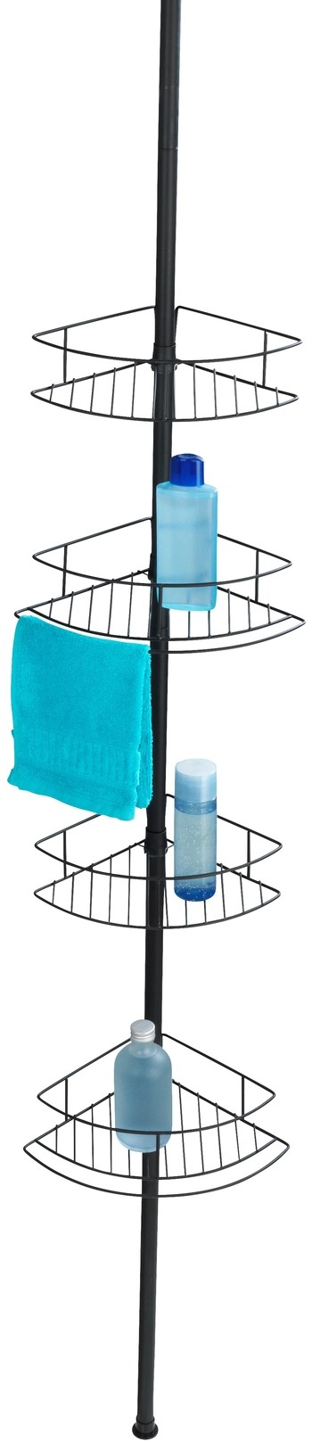 Wenko Teleskopický rohový regál do sprchy Dolcedo, čierna, 31 x 23 x 275 cm Wenko Teleskopický rohový regál do sprchy Dolcedo, čierna, 31 x 23 x 275 cm
