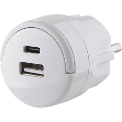 Rýchlonabíjací adaptér 20W USB-A/USB-C kompaktný, biela Rýchlonabíjací adaptér 20W USB-A/USB-C kompaktný, biela