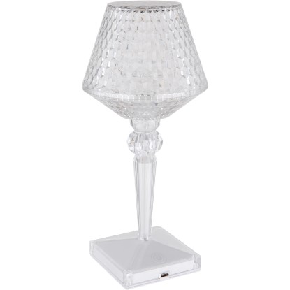 Globo LED stolná lampa krištáľ, ø 12 cm, výška 26 cm. Dekoratívne vonkajšie svetlo s dotykovým stmievačom. Globo LED stolná lampa krištáľ, ø 12 cm, výška 26 cm. Dekoratívne vonkajšie svetlo s dotykovým stmievačom.
