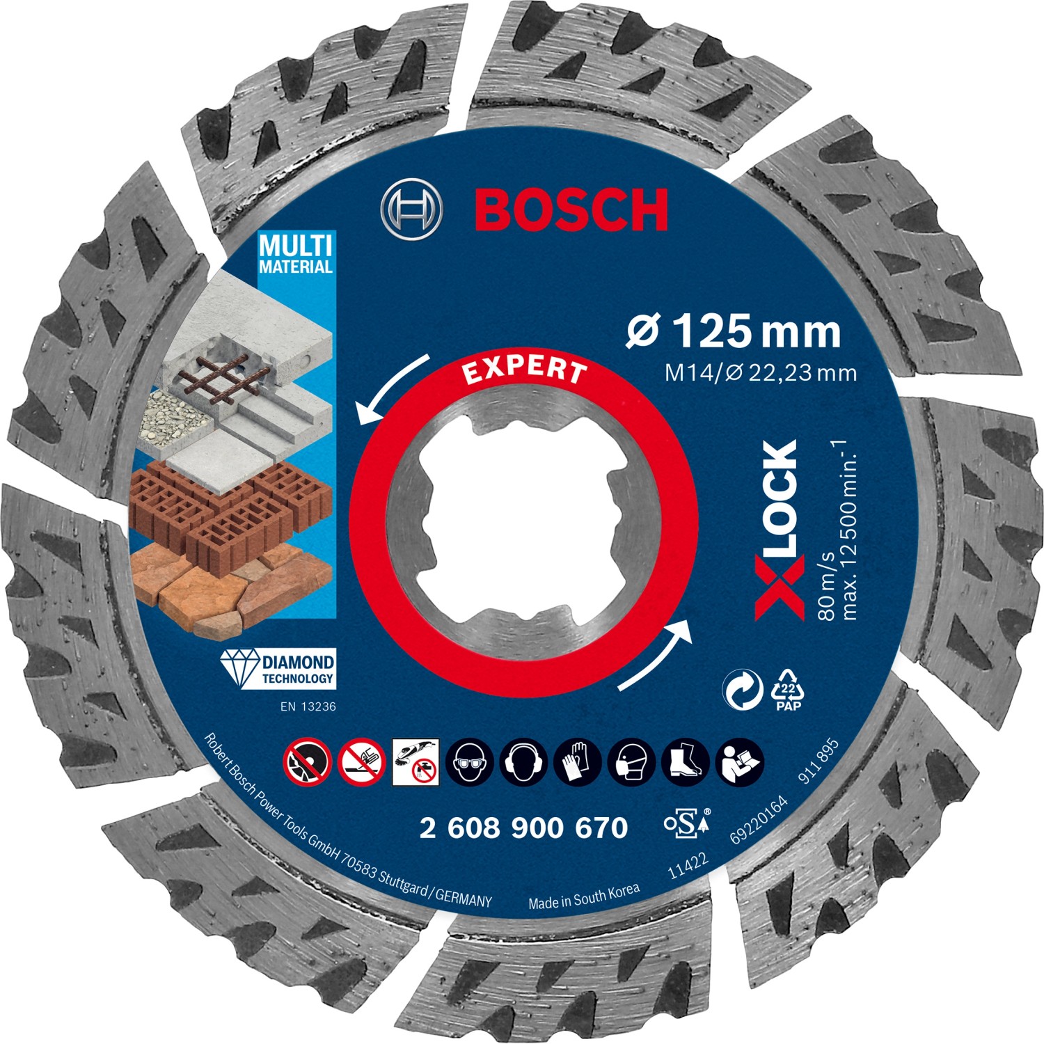 Bosch Diamantový rezný kotúč Expert X-Lock, Multi Material, pr. 125 mm Bosch Diamantový rezný kotúč Expert X-Lock, Multi Material, pr. 125 mm