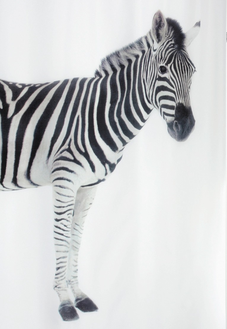 Spirella Sprchový záves Textil Zebra, čierny, 180 x 200 cm Spirella Sprchový záves Textil Zebra, čierny, 180 x 200 cm
