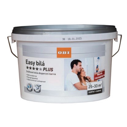 OBI Interiérová farba Easy Plus biela matná 4 kg OBI Interiérová farba Easy Plus biela matná 4 kg