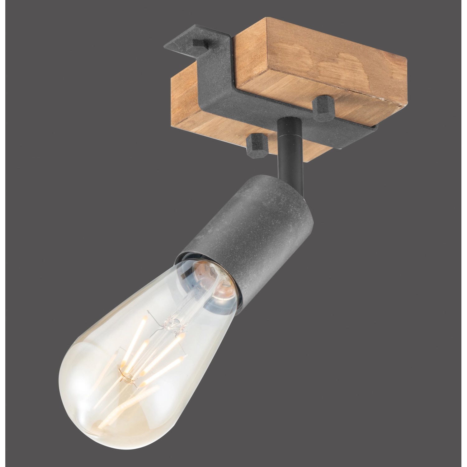 Just Light. Stropné/nástenné svietidlo Slat, 1xE27, drevo/kov, 14,5 x 12 cm Just Light. Stropné/nástenné svietidlo Slat, 1xE27, drevo/kov, 14,5 x 12 cm