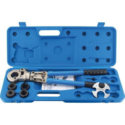 Pipetec Ručné lisovacie kliešte na lisovacie tvarovky (TH) so skúšobným meradlom Pipetec Ručné lisovacie kliešte na lisovacie tvarovky (TH) so skúšobným meradlom