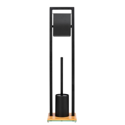 Wenko WC kefa a držiak WC papiera Bambusa, bambus/čierna, 18 x 18 x 72,5 cm Wenko WC kefa a držiak WC papiera Bambusa, bambus/čierna, 18 x 18 x 72,5 cm