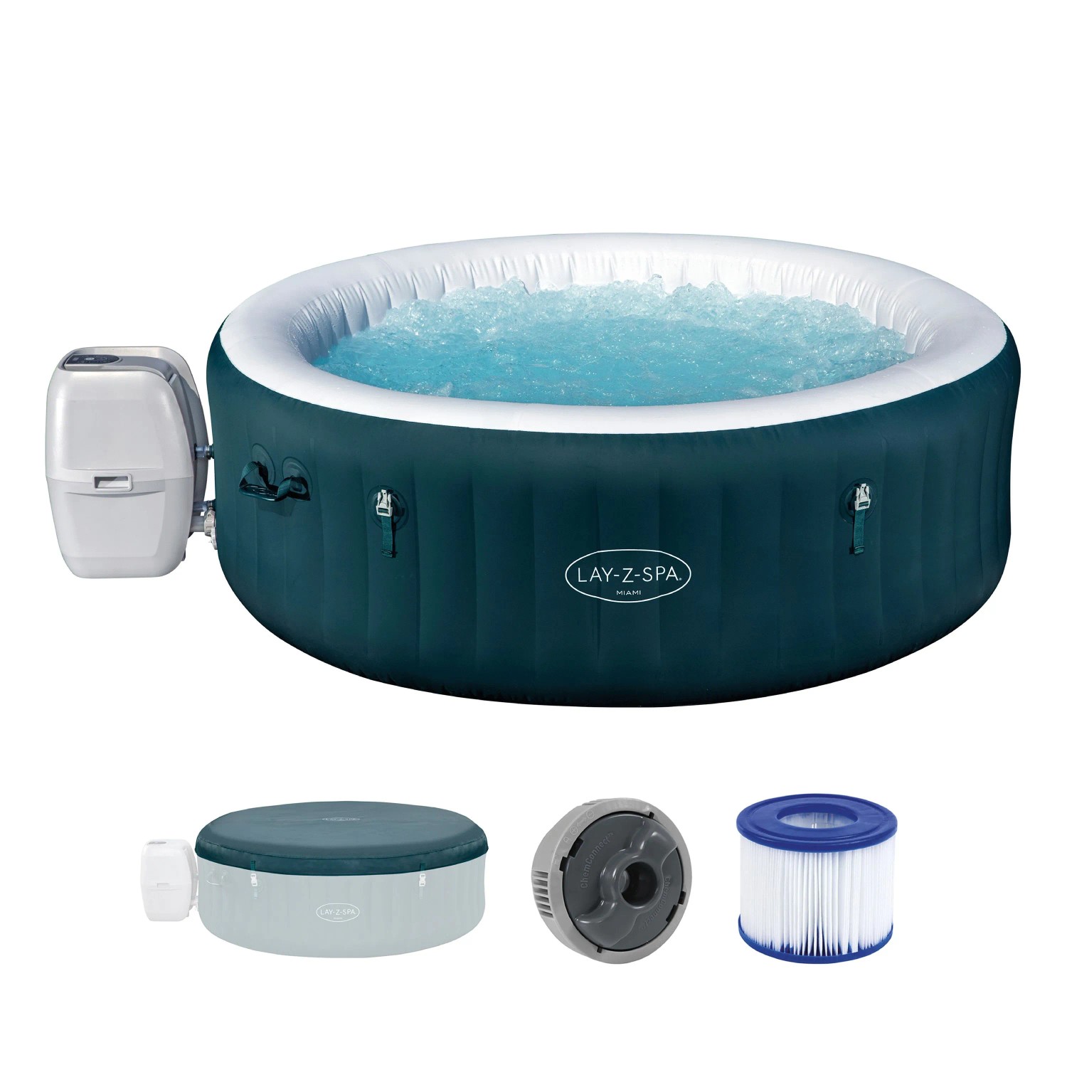 Bestway Úsporná nafuk. vírivka LAY-Z-SPA Miami AirJet tm.zelená pr. 196 x 66 cm Bestway Úsporná nafuk. vírivka LAY-Z-SPA Miami AirJet tm.zelená pr. 196 x 66 cm