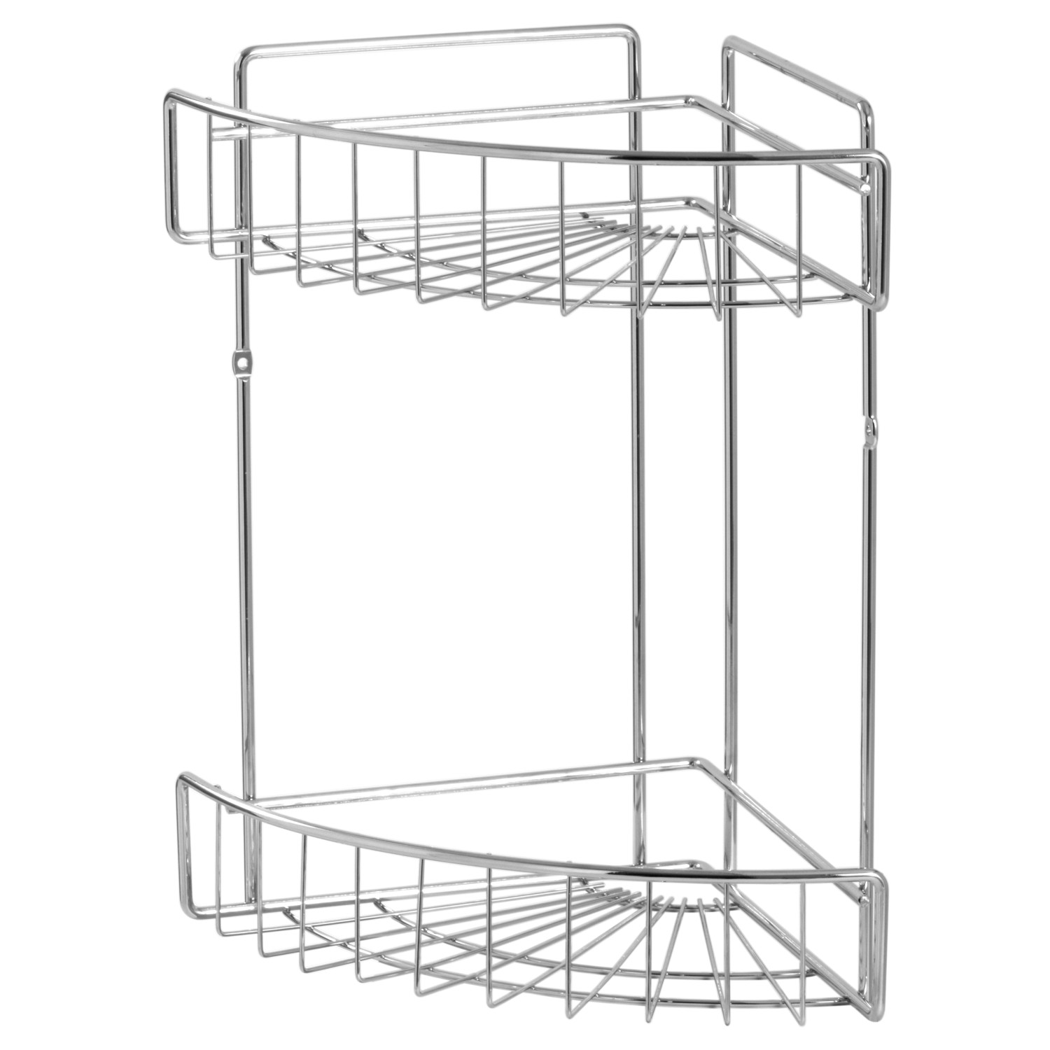 BWO Kúpeľňový rohový drôtený kôš Fregate 2 police, chróm, 23 x 32 x 37 cm BWO Kúpeľňový rohový drôtený kôš Fregate 2 police, chróm, 23 x 32 x 37 cm