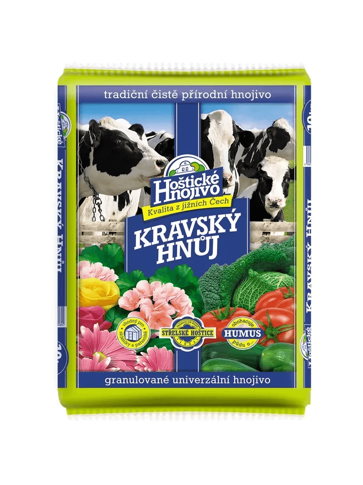 Hoštické hnojivo Kravský hnoj granulovaný 10 kg Hoštické hnojivo Kravský hnoj granulovaný 10 kg