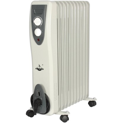 El Fuego Mobilný elektrický olejový radiátor, 11 rebier, biela 2500 W El Fuego Mobilný elektrický olejový radiátor, 11 rebier, biela 2500 W