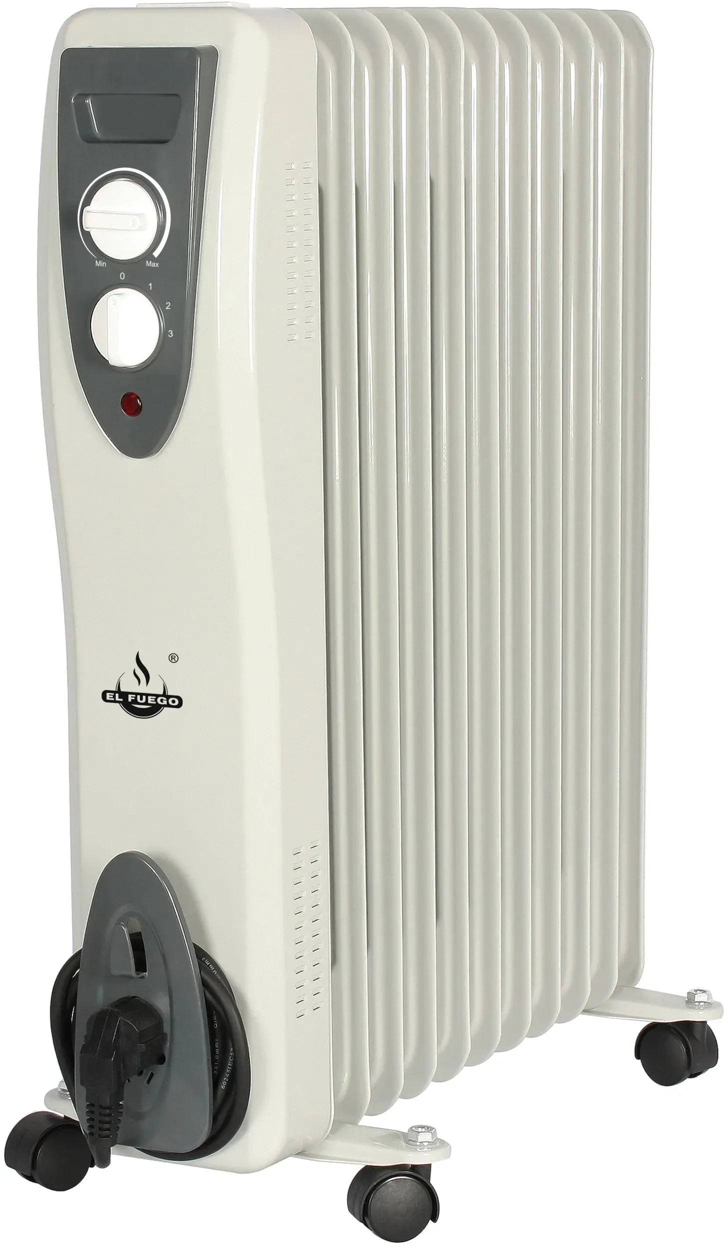 El Fuego Mobilný elektrický olejový radiátor, 11 rebier, biela 2500 W El Fuego Mobilný elektrický olejový radiátor, 11 rebier, biela 2500 W