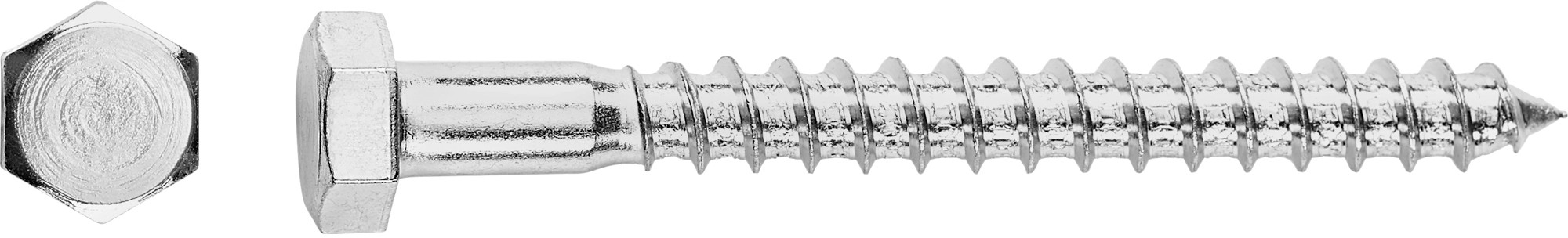 Skrutka do dreva so šesťhrannou hlavou SW19 bielo pozinkovaná 12 x 200 mm, 10 ks Skrutka do dreva so šesťhrannou hlavou SW19 bielo pozinkovaná 12 x 200 mm, 10 ks