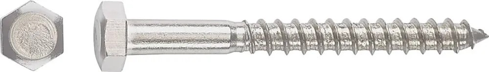 Skrutka do dreva so šesťhrannou hlavou SW10 oceľ A2 6 x 60 mm - na váhu Skrutka do dreva so šesťhrannou hlavou SW10 oceľ A2 6 x 60 mm - na váhu