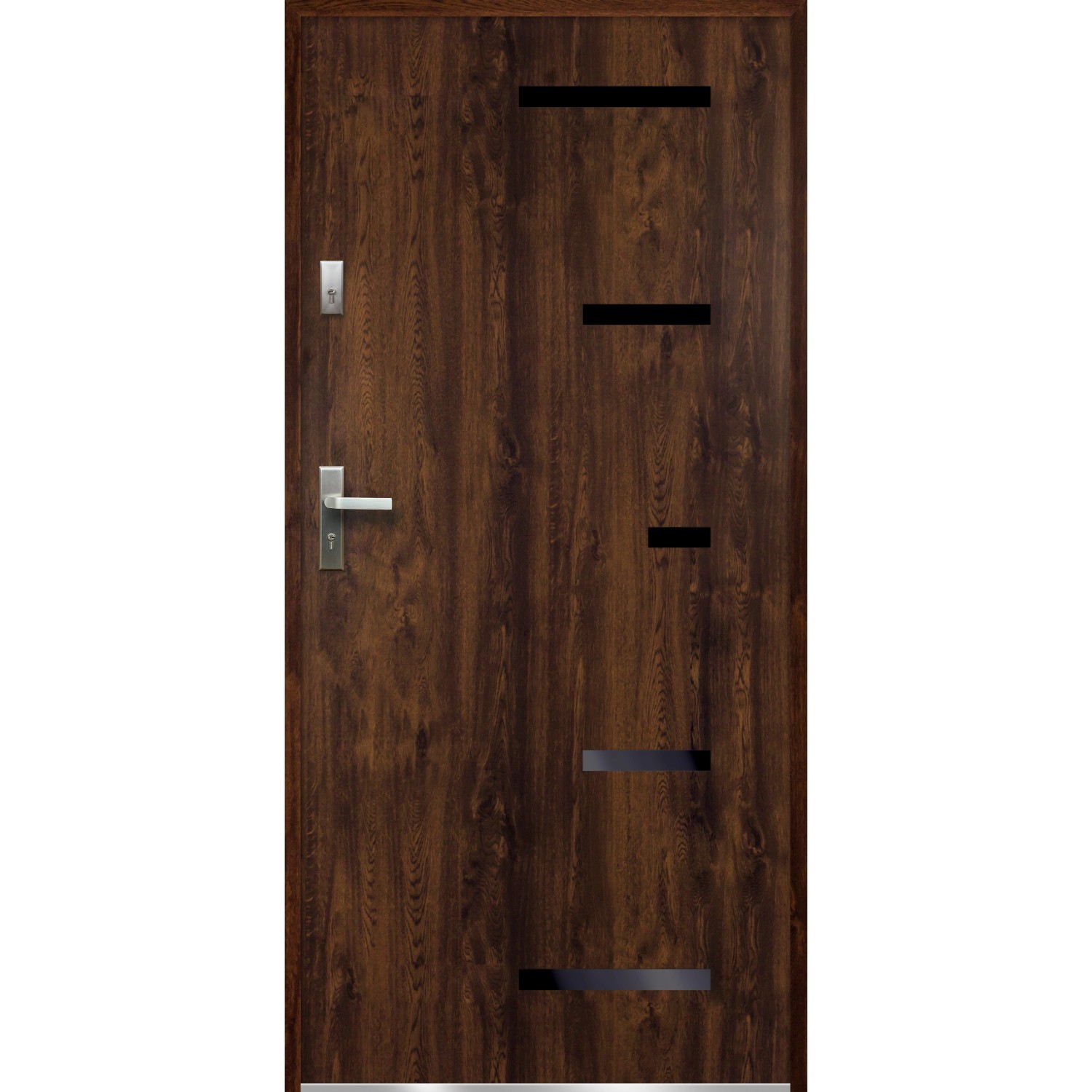 O.K. DOORS Oceľové vchodové dvere SPARTA P55 tmavý orech 80 P O.K. DOORS Oceľové vchodové dvere SPARTA P55 tmavý orech 80 P