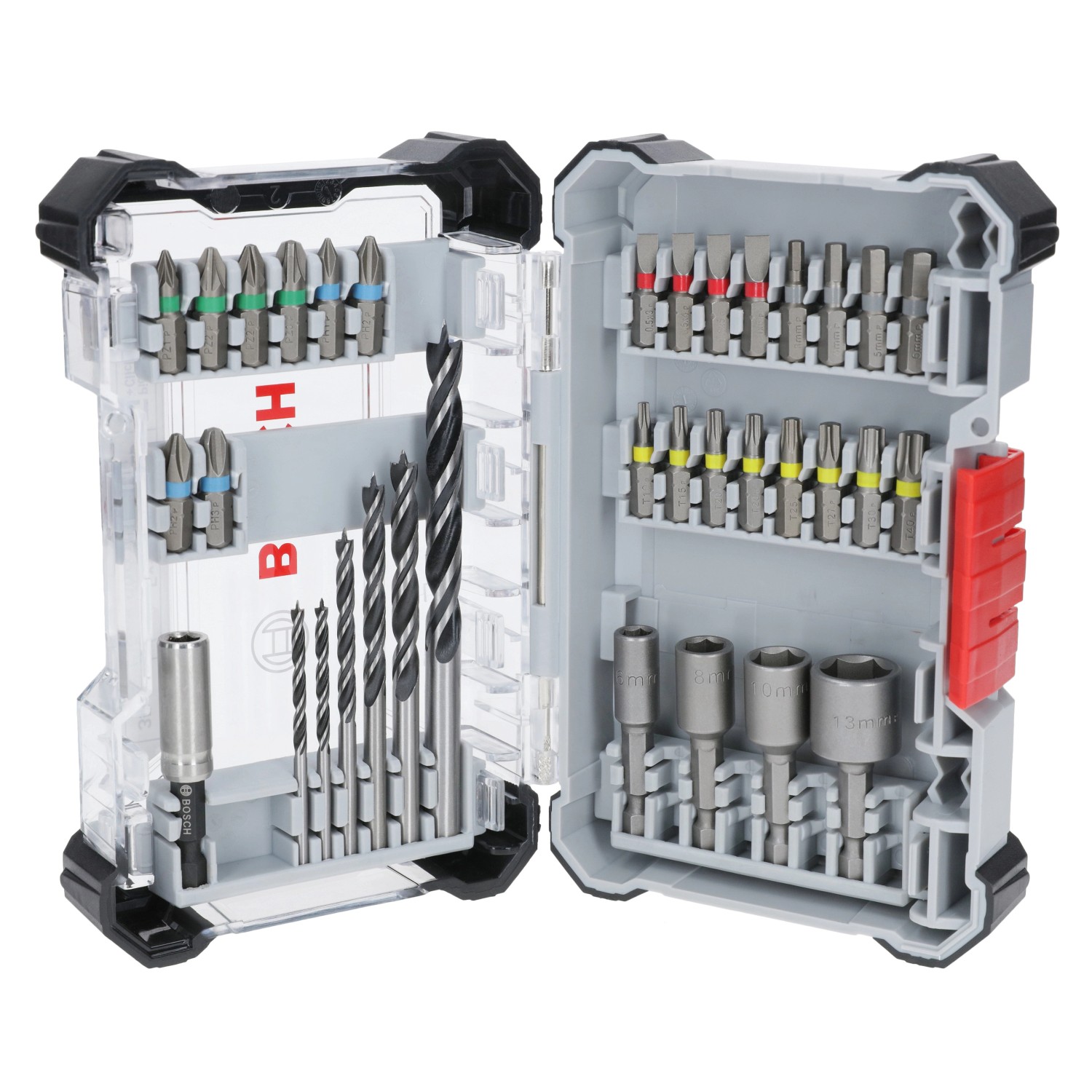 Bosch Sada skrutkovacích bitov a vrtákov do dreva Pro Wood, 35-dielna Bosch Sada skrutkovacích bitov a vrtákov do dreva Pro Wood, 35-dielna