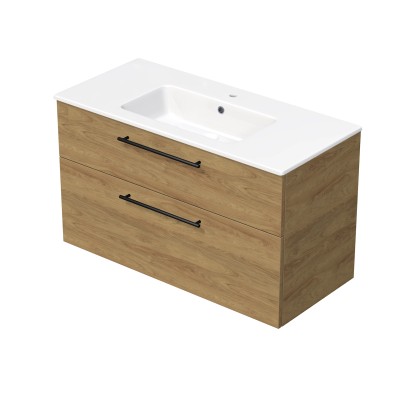 INTEDOOR Kúpeľ.skriňa+umývadlo BEE, úchyt čierny, 2 zás., š. 101 cm, dub Hickory INTEDOOR Kúpeľ.skriňa+umývadlo BEE, úchyt čierny, 2 zás., š. 101 cm, dub Hickory