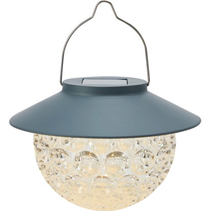 Solárne závesné LED svietidlo, dymovo modrá, pr. 13 x 8 cm Solárne závesné LED svietidlo, dymovo modrá, pr. 13 x 8 cm