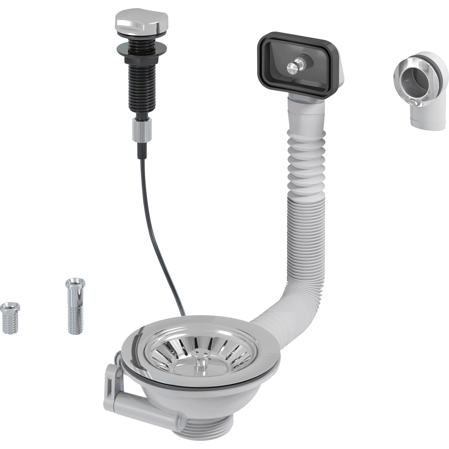 Prevex Drezová výpust 1 1/2" s prepadom s ovládaním chróm, pr. 114 mm Prevex Drezová výpust 1 1/2" s prepadom s ovládaním chróm, pr. 114 mm