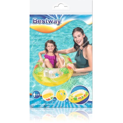 Nafukovací čln Bestway Kiddie Raft, žltý s motívom korytnačky, pre deti od 3 do 6 rokov. Nafukovací čln Bestway Kiddie Raft, žltý s motívom korytnačky, pre deti od 3 do 6 rokov.