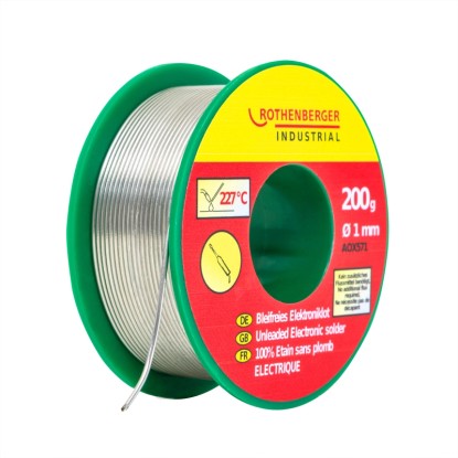 Rothenberger bezolovnatá elektronická spájka, 200g cievka s priemerom 1mm, pre elektronické spájkovanie. Rothenberger bezolovnatá elektronická spájka, 200g cievka s priemerom 1mm, pre elektronické spájkovanie.