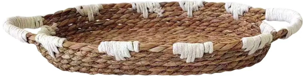 Boltze Košík z bavlny, polyesteru a orobnice, bielohnedý, 40 x 27 x 6 cm Boltze Košík z bavlny, polyesteru a orobnice, bielohnedý, 40 x 27 x 6 cm