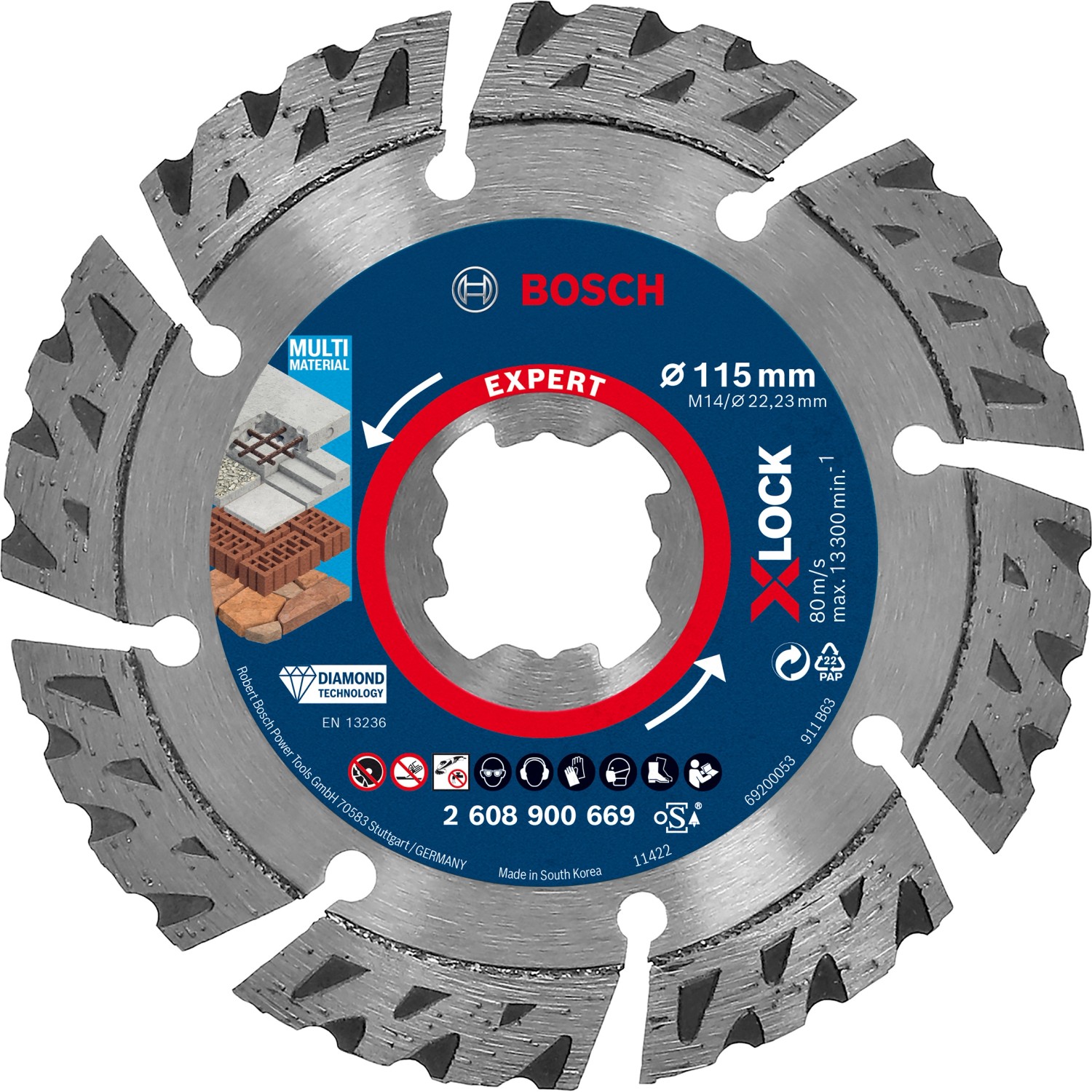 Bosch Diamantový rezný kotúč Expert X-Lock, Multi Material, pr. 115 mm Bosch Diamantový rezný kotúč Expert X-Lock, Multi Material, pr. 115 mm
