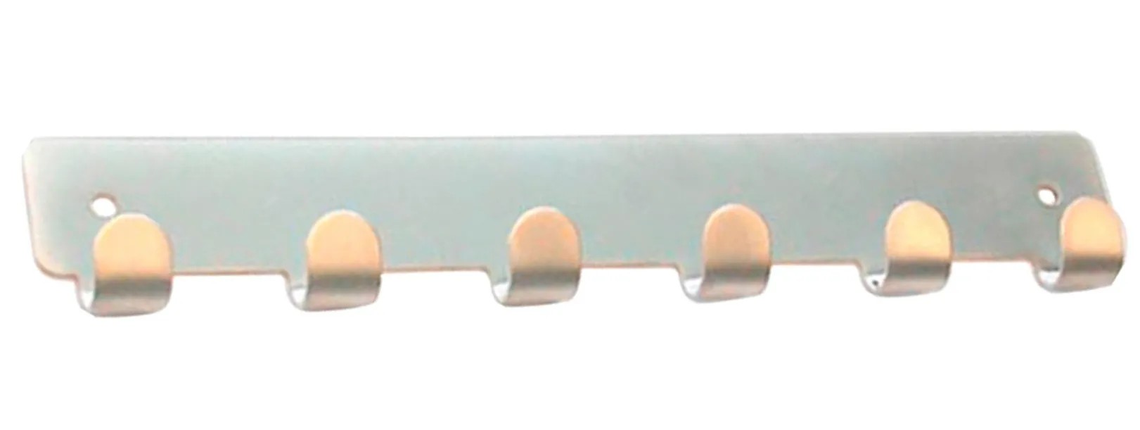 Háčiková lišta kovová, vzdialenosť otvorov 210 mm matná poniklovaná Háčiková lišta kovová, vzdialenosť otvorov 210 mm matná poniklovaná