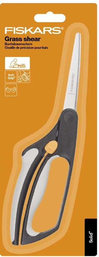 Nožnice na buxus Fiskars S50 v balení, záhradné nožnice na presné tvarovanie. Nožnice na buxus Fiskars S50 v balení, záhradné nožnice na presné tvarovanie.