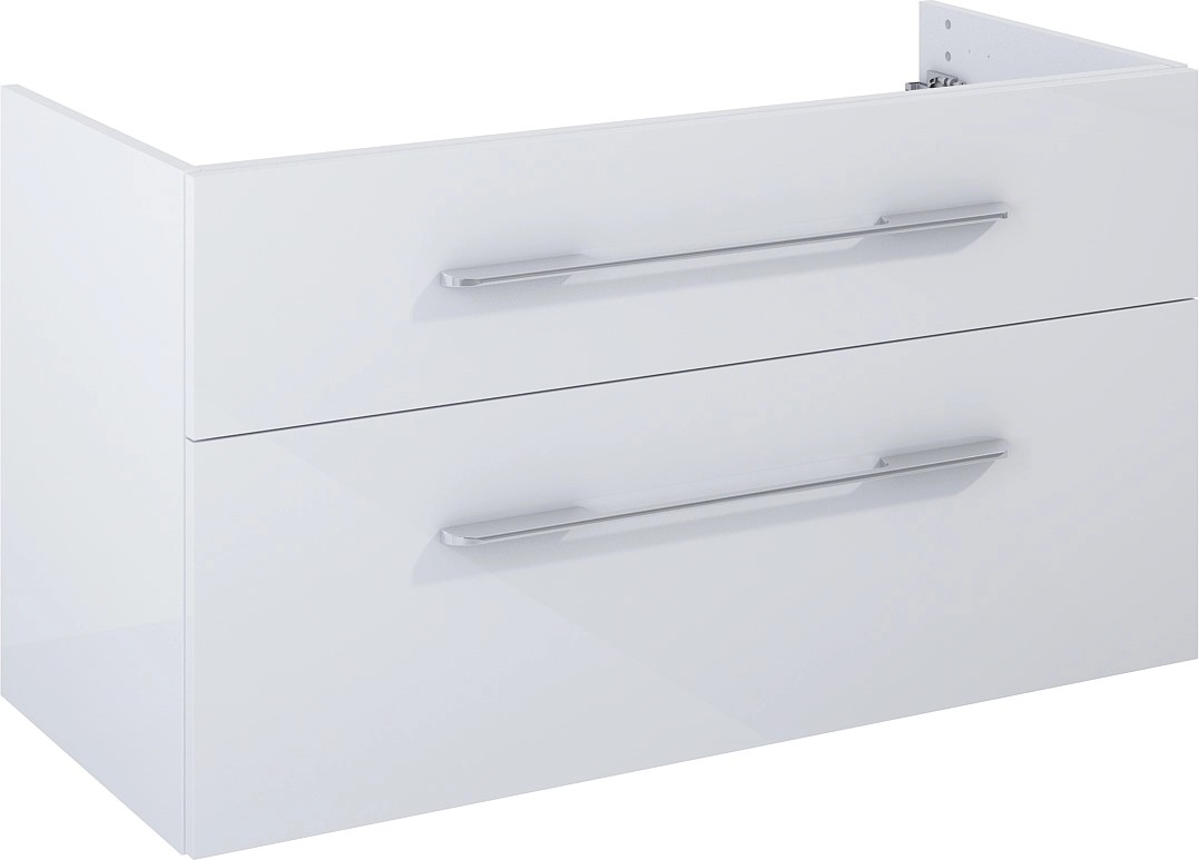 Maximus Skrinka pod umývadlo Madrid, 2 zásuvky, biela + strieb. úchytky, 100 cm Maximus Skrinka pod umývadlo Madrid, 2 zásuvky, biela + strieb. úchytky, 100 cm