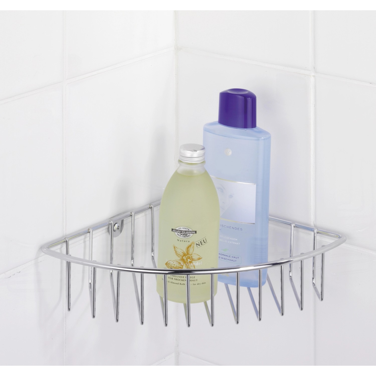 Wenko Rohová polička Genola na nástennú montáž oceľ 26 x 5,5 x 20 cm pochrómovan Wenko Rohová polička Genola na nástennú montáž oceľ 26 x 5,5 x 20 cm pochrómovan