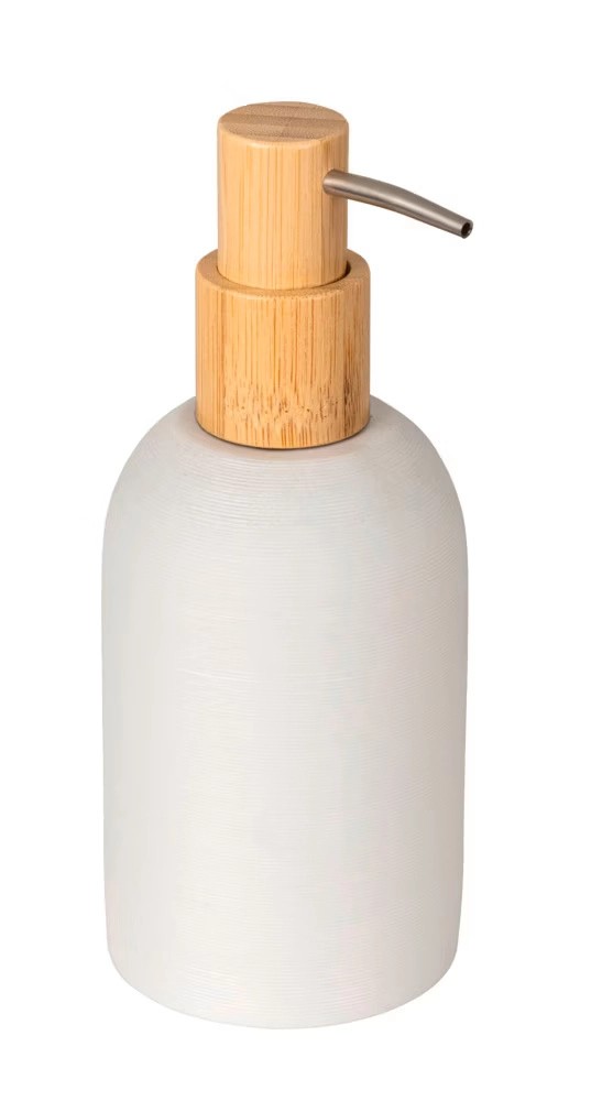 Wenko Dávkovač tekutého mydla Altavalle, biela/bambus, 250 ml Wenko Dávkovač tekutého mydla Altavalle, biela/bambus, 250 ml