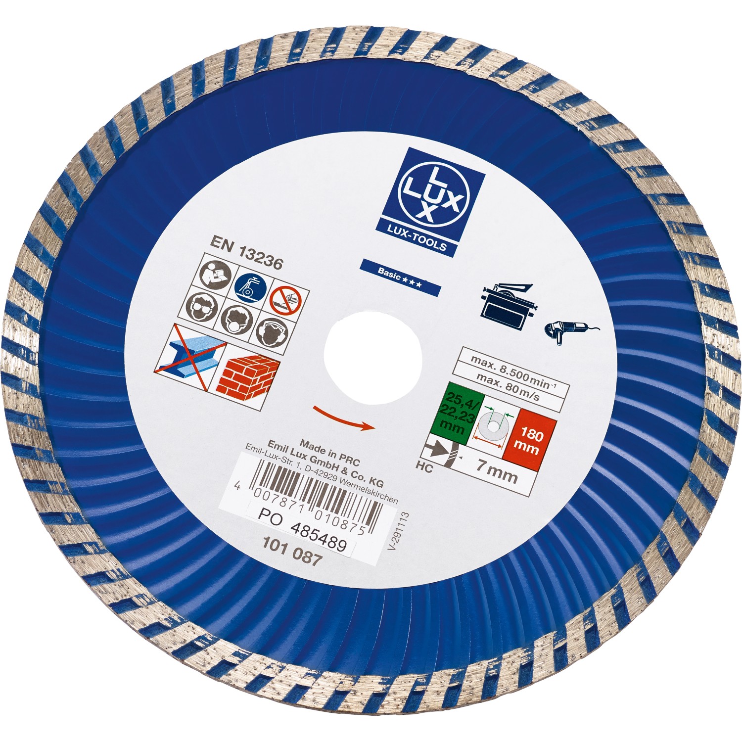 LUX Diamantový rezný kotúč Classic na kameň segmentovaný priemer 180 mm LUX Diamantový rezný kotúč Classic na kameň segmentovaný priemer 180 mm