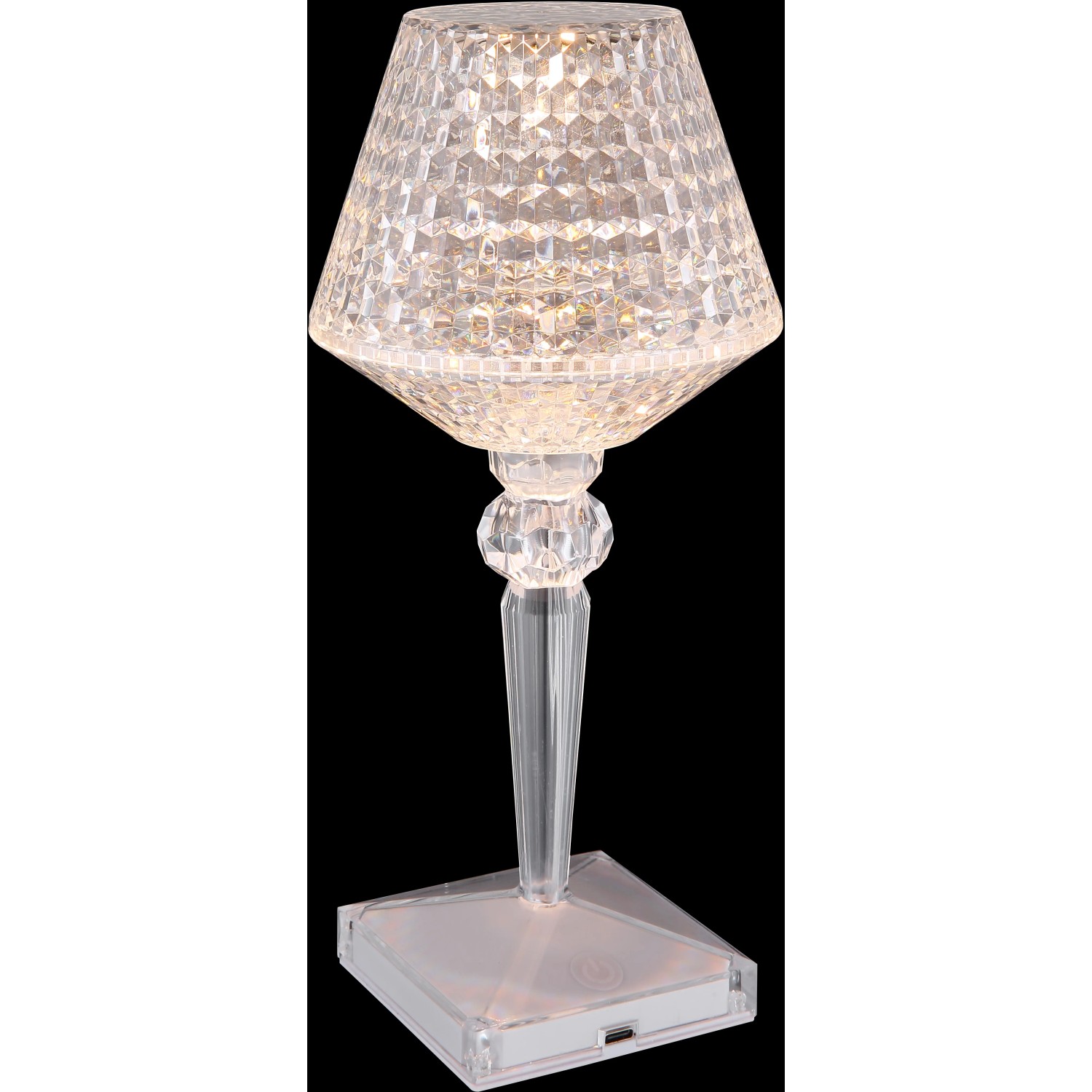 Globo LED stolná lampa krištáľ, ø 12 cm, výška 26 cm. Dekoratívne vonkajšie svetlo s krištáľovým efektom. Globo LED stolná lampa krištáľ, ø 12 cm, výška 26 cm. Dekoratívne vonkajšie svetlo s krištáľovým efektom.