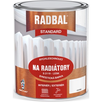 RADBAL Syntetická farba na radiátory STANDARD S 2119 lesklá 1000 biela 600 ml RADBAL Syntetická farba na radiátory STANDARD S 2119 lesklá 1000 biela 600 ml