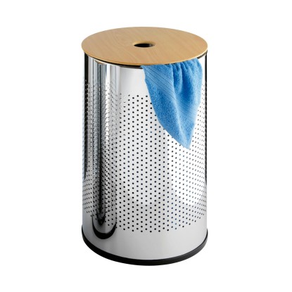 Wenko Nádoba na bielizeň Aprilia 54 l chróm/drevo priemer 36 cm Wenko Nádoba na bielizeň Aprilia 54 l chróm/drevo priemer 36 cm