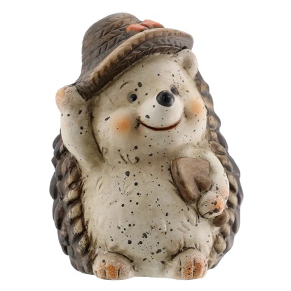 Jesenná stojaca dekorácia keramický ježko s klobúkom 8 x 10,6 cm, 1 ks Jesenná stojaca dekorácia keramický ježko s klobúkom 8 x 10,6 cm, 1 ks