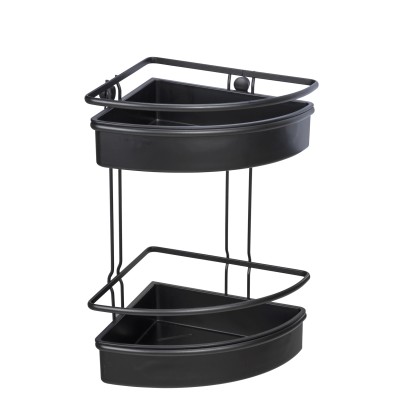 Wenko Rohová kúpeľňová polica Molinella 2poschodová, čierna, 21,5 x 30 x 35 cm Wenko Rohová kúpeľňová polica Molinella 2poschodová, čierna, 21,5 x 30 x 35 cm