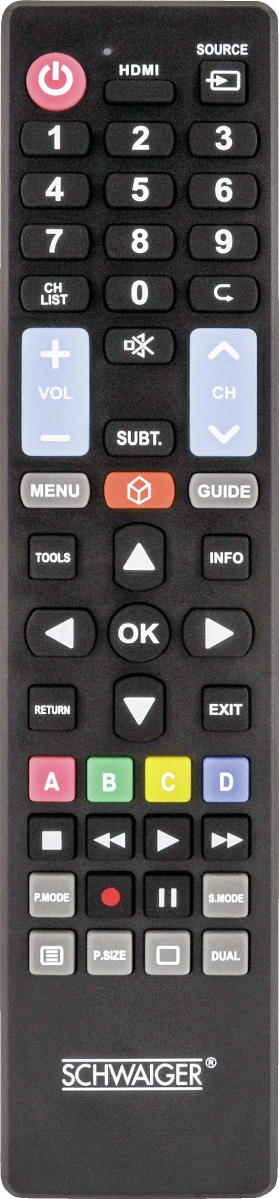Schwaiger Náhradný univerzálny diaľkový ovládač pre TV UFB100U 533 Schwaiger Náhradný univerzálny diaľkový ovládač pre TV UFB100U 533